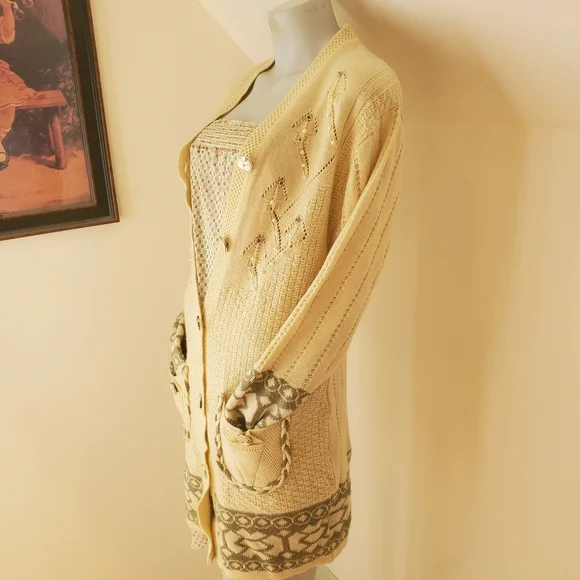 Vintage Pearl & Braid Embroidered Cardigan - Picture 7 of 12